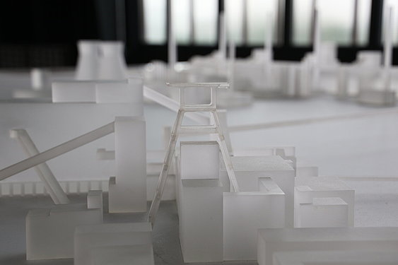 Miniaturansicht der Zeche Zollverein aus Plexiglas. ©ruhrtropolis.de